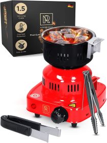 Red Multipurpose Electric Charcoal Starter Electric Charcoal Burner ETL Approved Electric Stove Coconut Charcoal Lighters with Tongs 450W Hot Pla Red Multipurpose Electric Charcoal Starter Electric Charcoal Burner ETL Approved Electric Stove Coconut Charcoal Lighters with Tongs 450W Hot Pla